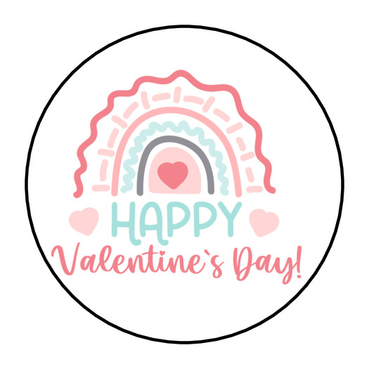 30 HAPPY VALENTINE’S DAY ENVELOPE SEALS STICKERS LABELS TAGS 1.5″ ROUND HEARTS