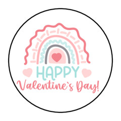 30 HAPPY VALENTINE’S DAY ENVELOPE SEALS STICKERS LABELS TAGS 1.5″ ROUND HEARTS