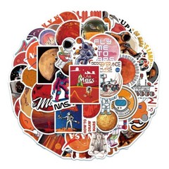 50pcs NASA MARS Stickers, Perseverance Mars Rover, Occupy Mars, Waterproof, 144