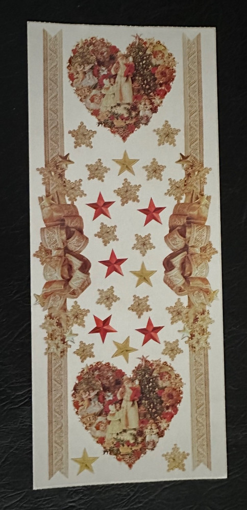 Frances Meyer Rare Christmas GOLD RIBBON Vintage Santa~TREE~Borders Stickers