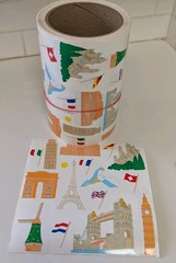 Vtg 1998 Roll Mrs. Grossman’s Stickers By The Yard European Landmarks 6×6″