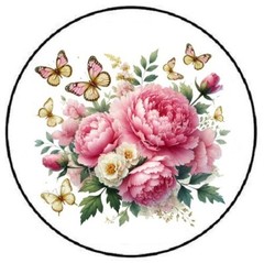PINK PEONIES ENVELOPE SEALS LABELS STICKERS PARTY FAVORS