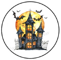 HAUNTED HOUSE HALLOWEEN ENVELOPE SEALS LABELS STICKERS PARTY FAVORS