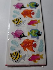 Sandylion Sticker Kromekote Tropical Fish Bubbles Sealed 1 Sheet NIP Ocean VTG