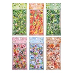 6Pcs Natural Journal Stickers PET Sticker Paper Scrapbooking Material Scrapbook