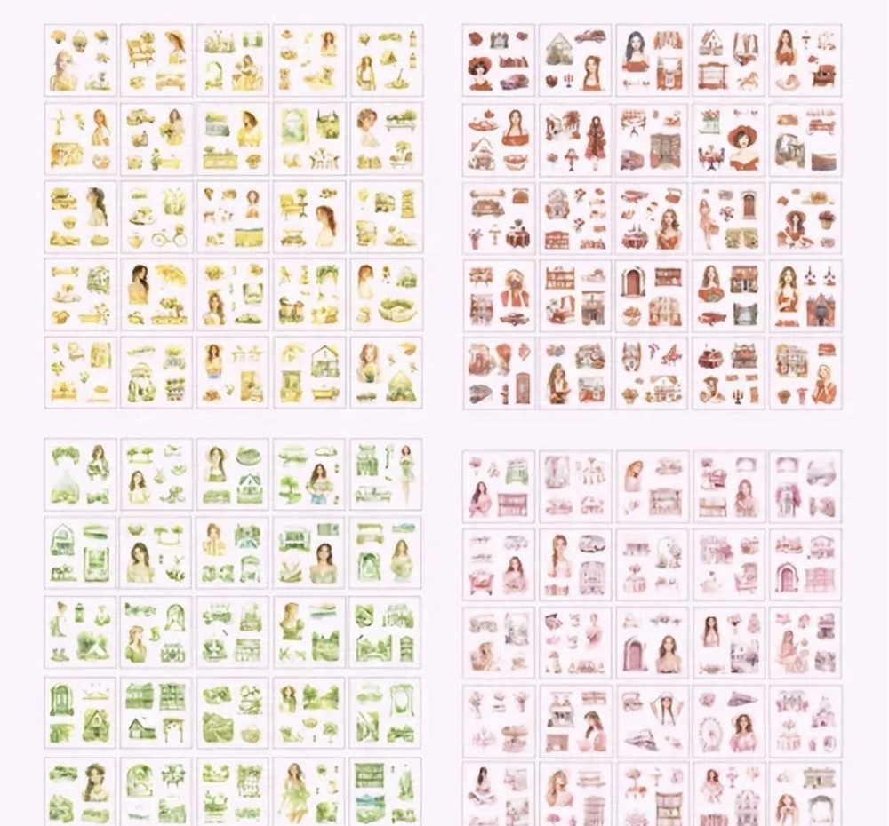 10 Sheets Spring Aesthetic Stickers- 4-5 Stickers Per Sheet- DIY Crafts **