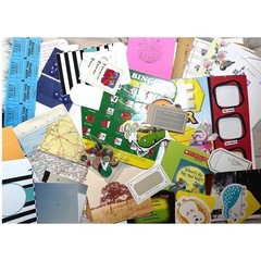 Mixed Junk Journal Ephemera Kit Vintage Paper Scrapbook Supplies Fabric Buttons