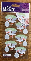 Sticko Its a Gender Reveal Boy Scratch-Off Baby Shower Stork Scrapbook Stickers