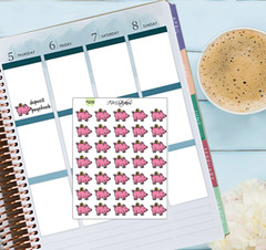 Adorable Piggy Bank Money Savings Hand Drawn Planner Stickers Organizer Finance