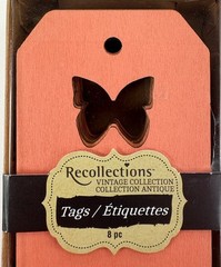 Lot Of 3 Packs Recollections Vintage Collection Tags Die Cut Wood & Solid Paper