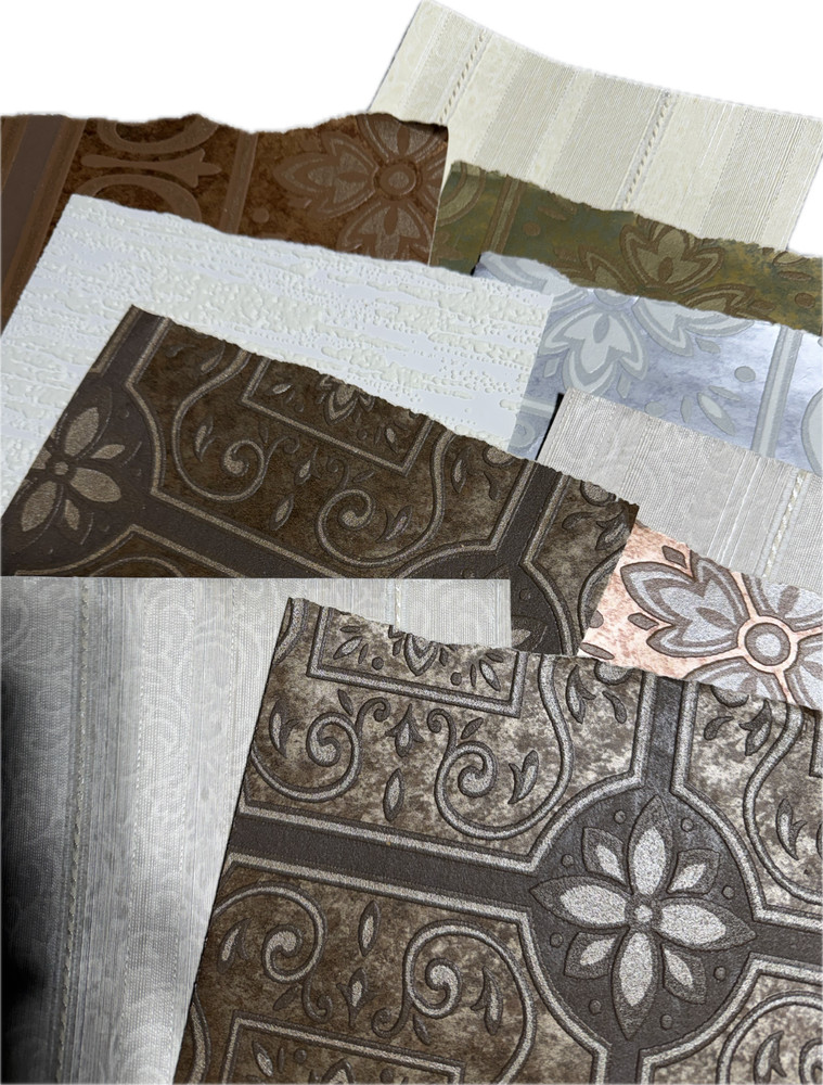 Vtge Textured Wallpaper Samples from Sample Book, Ethan Allen (10 Pieces) Set 12