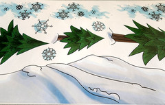 Vintage 1998 Snowbank Border Pine Tree sSticker Memories Etc Christmas Scrapbook