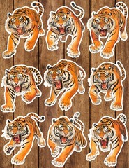 Angry Tiger Die Cut Vinyl Stickers Scrapbooking Laptop Waterbottle