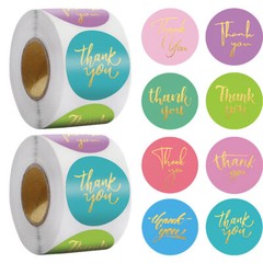 Colorful Thank You Stickers Self Adhesive Label for Business Packaging Envelopes