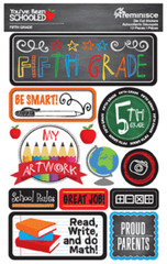 Scrapbooking Crafts Stickers 3D School Fifth 5th Grade Read Write Math Artwork