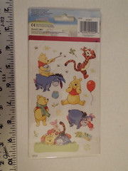 4 SHEETS OF DISNEY SPARKLELY WINNIE THE POOH STICKERS-1 PACK-SCRAPBOOK**