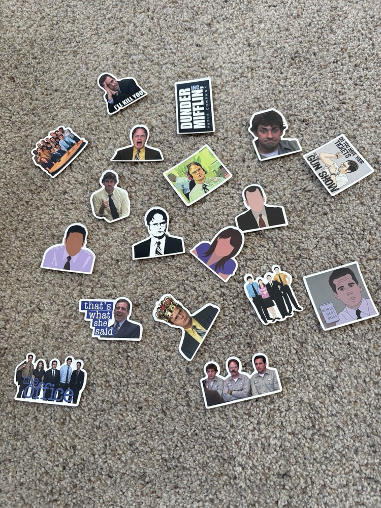 Set Of 18 The Office Character Stickers Assorted Variety 2 Inches