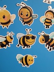 STICKERS x 10 Honey Bee Apiculture Beehive Cartoon Large Vinyl Sticker B12A
