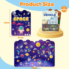 Reusable Sticker Books for Toddlers 2-4 Years – Travel Toys for Toddlers 1-3,Gif