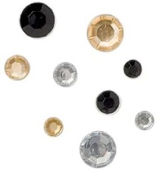 Scrapbooking Crafts KF Dazzle Sparkle Brads Black Gold Clear Round Large Small
