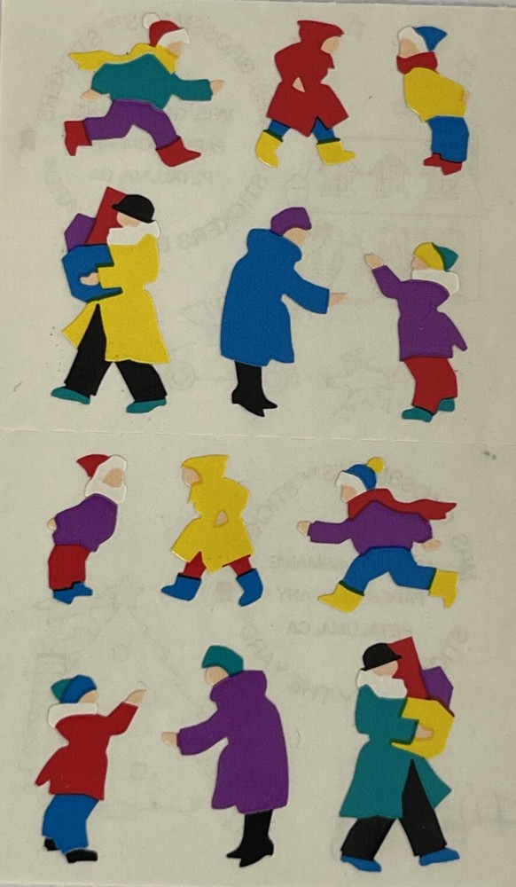 LITTLE PEOPLE Stickers(12pc)Mrs. Grossman’s•Wintertime•Shopping •Running•Holiday