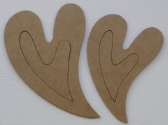 6 SWEET HEARTS – Layered Heart – Bare Unfinished Chipboard Die Cuts – 2 Sizes