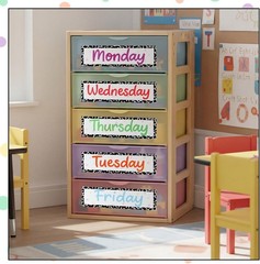 36 Pcs Back to School Days of The Week Stickers for Drawers, Color Large Day …
