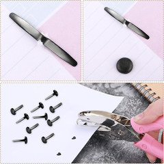 100PCS Brads Paper Fasteners Brass Brads round Fasteners Mini Metal Brads for Ki