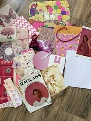 Pink Ephemera Bundle 125+ Pieces Scrapbook Junk Journal Vintage Paper Craft Lot