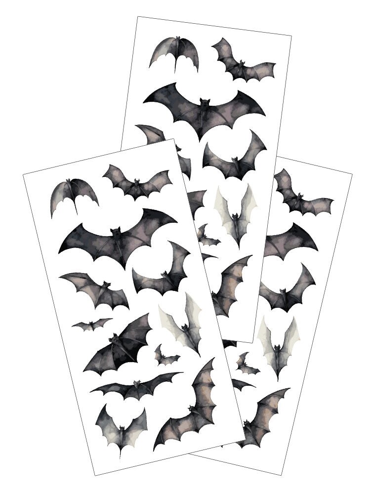 Halloween Spooky Bats Stickers Planner Supply Papercraft Crafts Scrapbook