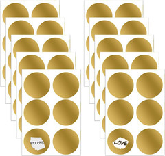 60Pcs Gold Scratch Off Stickers,2inch Round Scratch-Off Labels Self-AdhesiveEasy