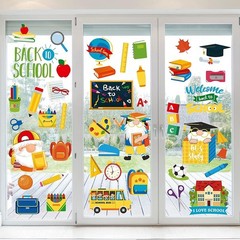 Delightful 8-Pack Back to School Window Decor – Reusable PVC Clings for Kids