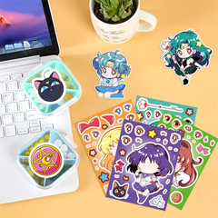 24 Sheets Make-A-Face Cartoon Sailor Anime Moon Stickers for Party Supplies