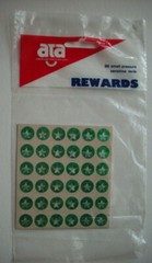 96 Silver on green hologram reward stickers unopen package