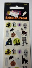 90s Sandylion Halloween Stick-er-Treat Prismatic Stickers Witch Ghost Spooky Vtg