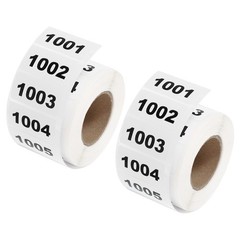 2 Roll Inventory Number Sticker 1.6×0.8″ 1001-2000 Consecutive Number Sticker