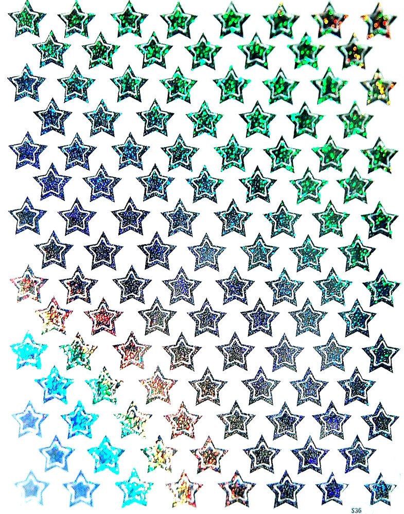 PAPER STUDIO Stick*A*Bilities MINI HOLOGRAM SILVER STAR STICKERS 4 1/4″x5″ sheet