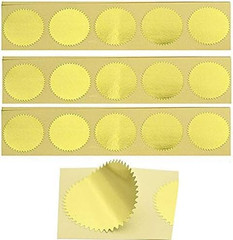 100pcs Gold Blank Embosser Stickers – 45mm Metallic Foil Embossing Stickers with