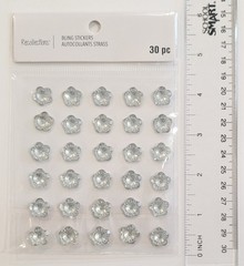 Clear Silver Flowers Bling Gems Scrapbooking Stickers By Recollections