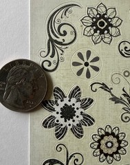 FLORAL SWIRL Glitter Stickers (16pc)Garden•Blooming•Leaves •Circles•Card Making•
