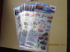 NEW LOT 10 PACK Disney Pixar CARS Movie EK Success foil sticker kid party favors