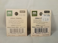 MAKING MEMORIES Ribbon Charms (2) – Mini Square Variety Pack 2 – 8 Charms – New!