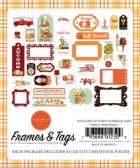 1 Pack of Carta Bella Paper WELCOME AUTUMN Frames & Tags Ephemera Pieces