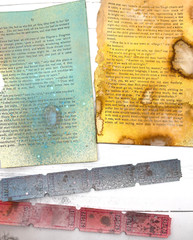 Dyed Vintage Style Ephemera 24 Pc Sampler Pack Book Pages Glassine Bags Tickets