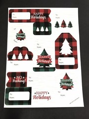 BiGDoT Christmas Gifts TO & FROM Sticker Labels Red & Green Plaid 10 Pages