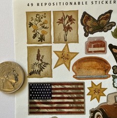 ANTIQUE Stickers(49pc)Fiskars •Vintage•Household•Girls•Flowers •Family•Memories•