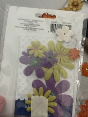 MixCraft Flower Embellishment Lot Paper Felt Fabric Crochet Appliques Scrapbook