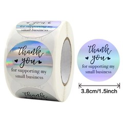 50-500pcs Holographic Thank You Stickers Small Business Package Boutique Labels