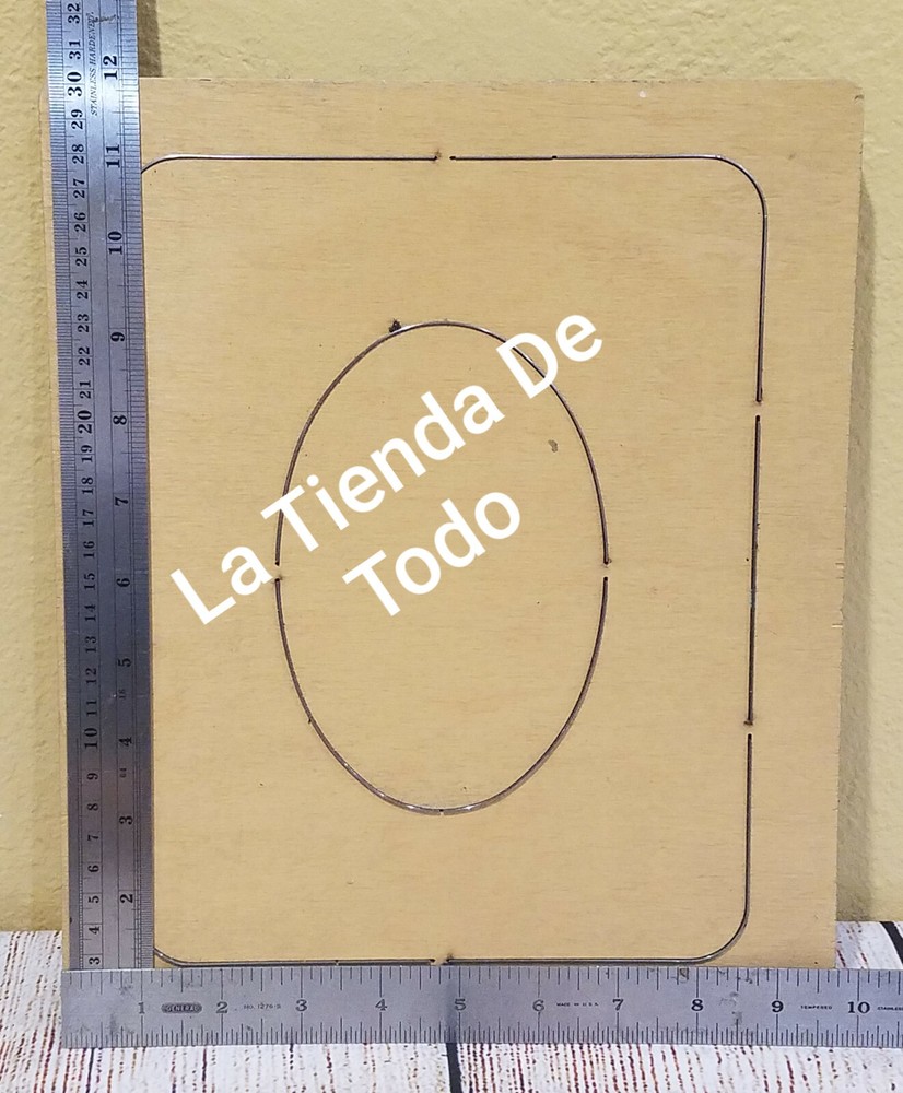 WOOD WOODEN PAPER CUTTING DIE OVAL PICTURE FRAME FITS ACCUCUT MACHINE READ