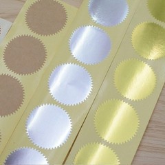 100pcs Gold Blank Embosser Stickers – 45mm Metallic Foil Embossing Stickers w…